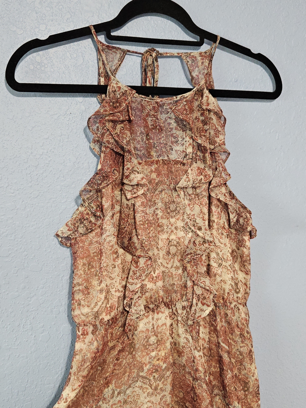 BCBGeneration Rust Floral Ruffle Mini Dress - Picture 2 of 11